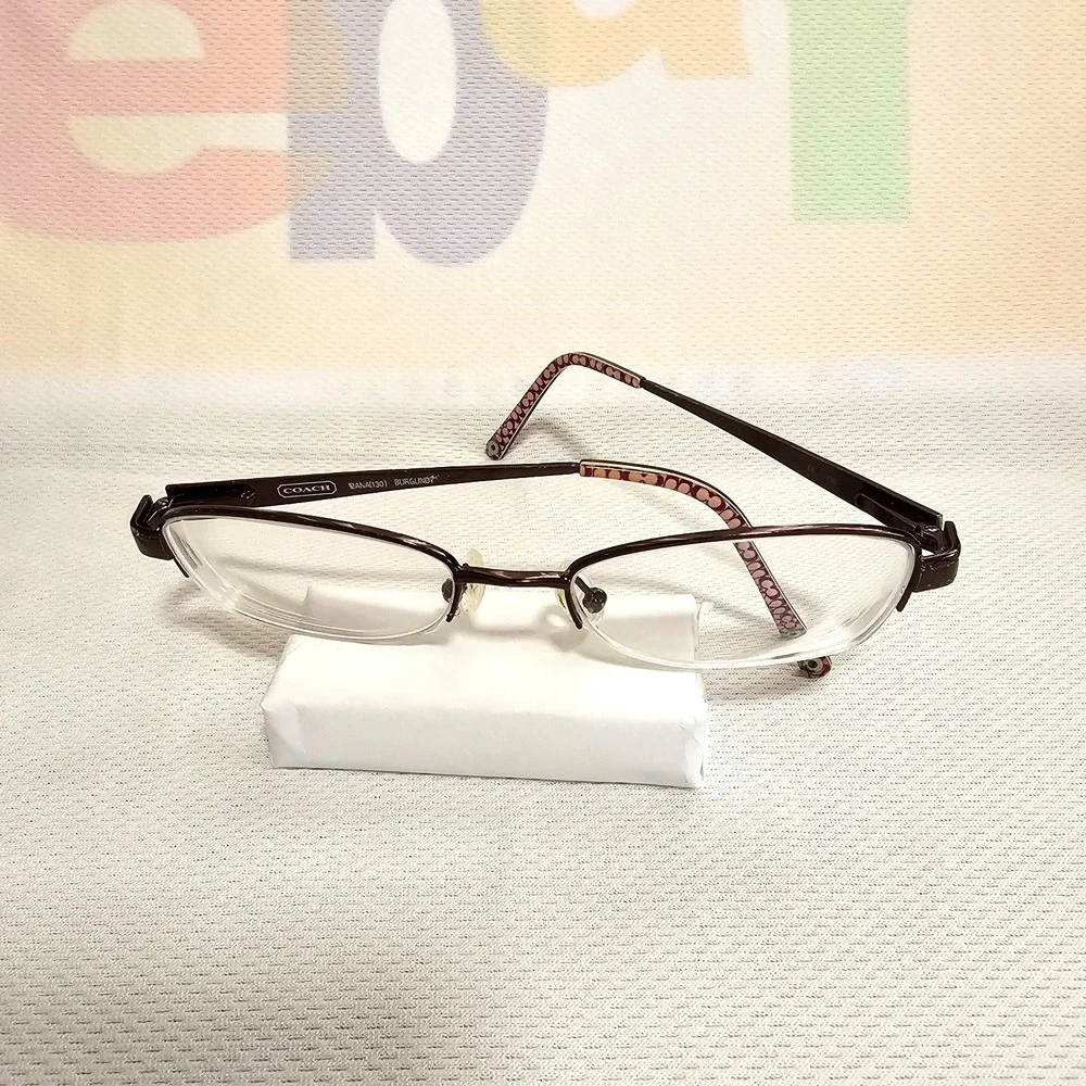 COACH DANA 130 Burgundy Authentic Eyeglasses Half Rim 50mm‎ 
